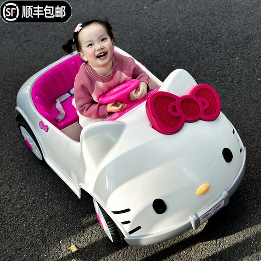 JANY BABY baby electric car can sit on four-wheeled children's baby toy car with remote control and can be driven 1-6 years old 1-3 years old KT cat dual drive 12V7 + remote control + Bluetooth music