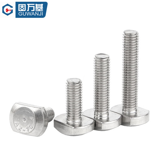 Guwanji 304 stainless steel T-shaped screws GB37 T-shaped slot bolts T-shaped mold pressure plate screws M5-M12 national standard M6*16 (10 pieces)