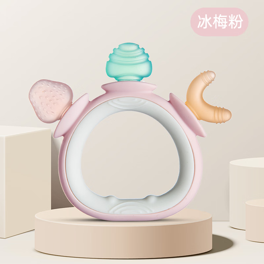 HIHIDEFRIENDS baby silicone molar stick bite gum small month old baby anti-eating hand artifact training handshake grasp oral teething gum green fruit green