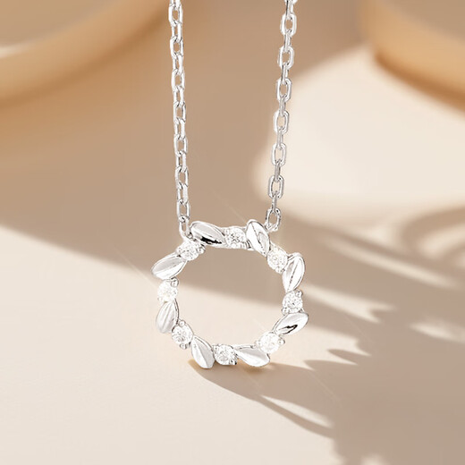 Misu platinum pt950 lucky garland diamond necklace women's fashionable platinum chain set as a birthday gift for girlfriend, inlaid with moissanite, length 40+3+3cm