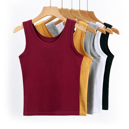 KMKQ Vest Women's Summer 96 Cotton White Suspension Thin Racer Top Long Sleeveless T-shirt Women's Inner Ginger S