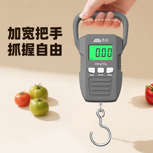 Xiangshan Electronic Scale Portable Express Scale Portable Luggage Scale High-Precision Small Accurate Gram Scale Airport Fishing Hook Scale 60kg Gray Upgraded Tpye-C Rechargeable Model