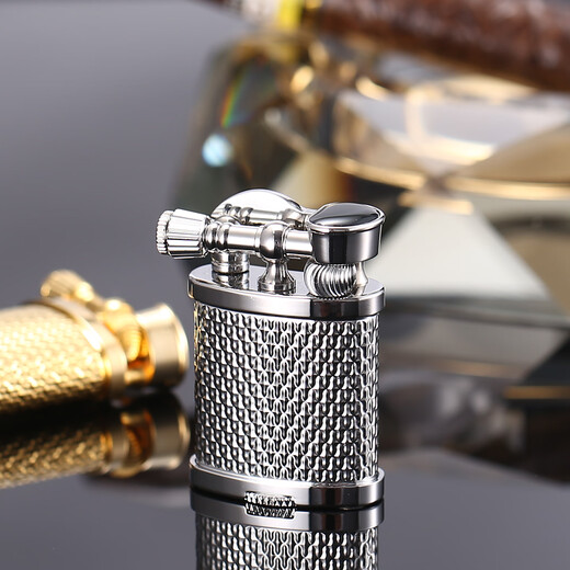 Maduro Italian Palace Lift Arm Lighter High-end Personalized Retro Windproof Kerosene Lighter Gift Box with Brass Movement Silver Set
