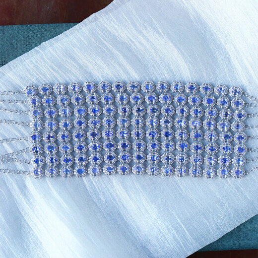 Chili high-quality colorful treasure natural tanzanite sterling silver inlaid bracelet for women, colorful treasure hand jewelry, gift, high-end design, randomly sent one piece, loose stone about 5*3MM