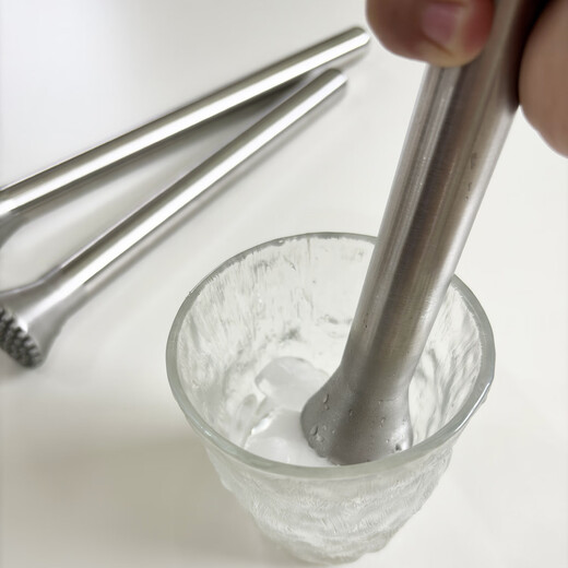 厨安宝304不锈钢碎冰棒强力手打柠檬茶奶茶店打冰锤水果捣汁棒调酒工具 大号锥头碎冰棒 304不锈钢