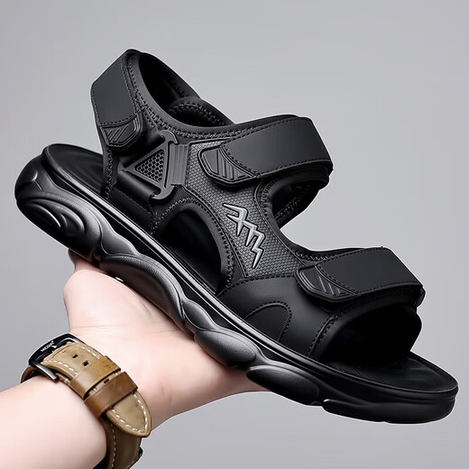 Sandales de sandales à semelles épaisses de marque Platini pour hommes 2025 Summer Sports de mode et chaussures de plage décontractées pour hommes, sandales non glissantes HHS9230 Green 44 Chaussures en cuir standard Taille