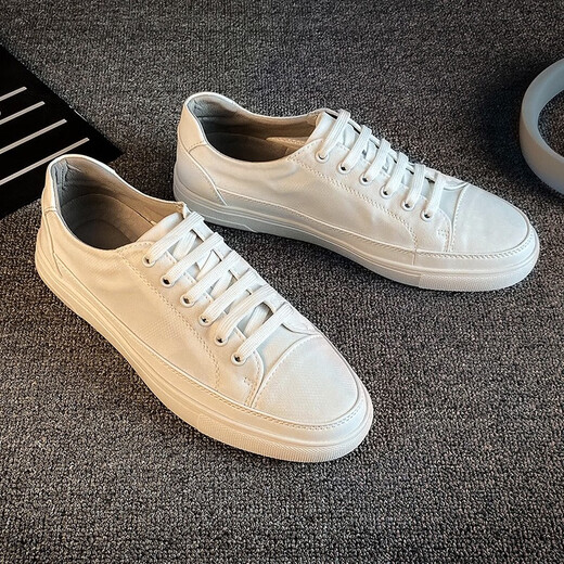 
Dragonfly brand (DRAGON-FLY) cut-off 2025 suit white shoes men's summer breathable men's shoes new style cloth shoes men's casual board shoes Korean version white-leather surface-9922 38 leather shoes size