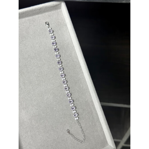 Companion blessing Jingdong Express purple bracelet s925 sterling silver amethyst tanzanite purple jade crystal picking up the girl's heart 4mm_Amethyst Snowflake_Random Hair in Darkness_Hand Circumference