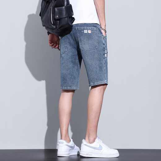 LEE KIDS牛仔短裤男夏季薄款宽松七分韩版潮流马裤破洞休闲潮牌五分中 T693蓝色 28 建议90-100斤