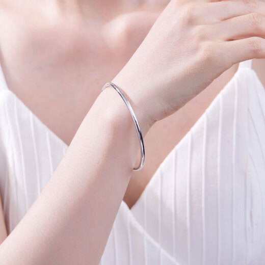 Meluxe Mei Nei spot sparkling PT950 platinum bracelet bracelet bracelet versatile plain ring bracelet solid birthday gift 19.07g-58mm