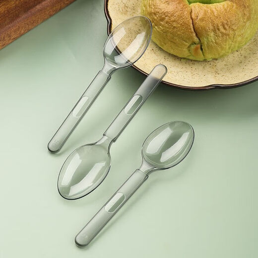 American disposable spoons individually packaged plastic thickened takeaway light food packaged ice powder commercial dessert spoon 100 pieces individually packaged