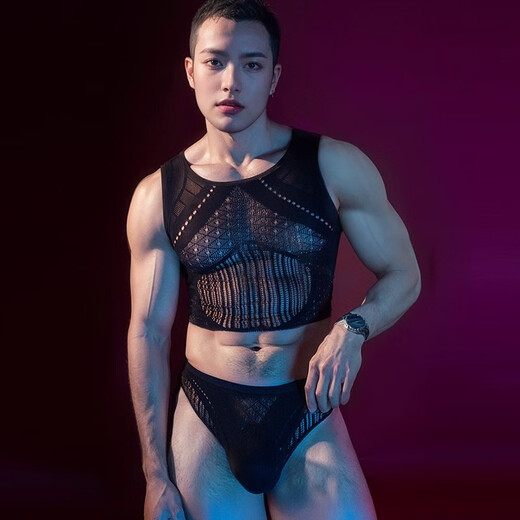 Elegant men's sexy underwear thong can be worn when going out, men's stuffed valet sexy underwear, boy's and girl's hip-covering skirt, black, including mesh + underwear, recommended weight 120-160Jin Jin equals 0.5 kg, boy's and girl's cos clothing, fake 0-girl gay sexy underwear, sm shameful sexy uniform