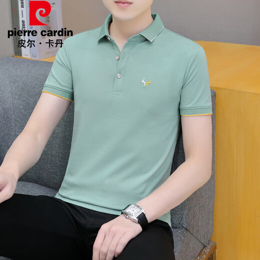 皮尔卡丹（pierre cardin）珠地棉短袖t恤男士潮流2025夏季新款商务青年翻领POLO半袖上衣服 683白色 2XL