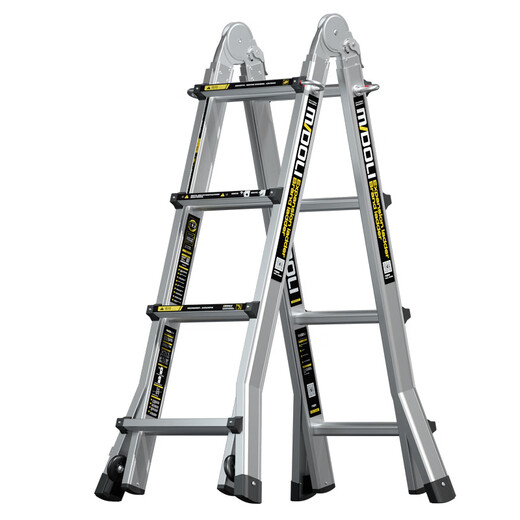Magnesium Duoli Herringbone Ladder Telescopic Ladder Folding Ladder Aluminum Alloy Ladder Multifunctional Ladder Engineering Ladder Climbing Ladder Household Climbing Stair Ladder X4