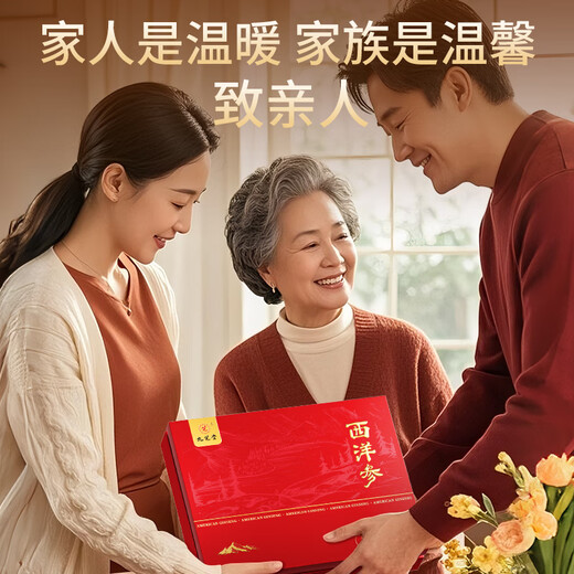 Jiuzhitang American Ginseng Slices Changbai Mountain American Ginseng Powder 120g Gift Box 1-1.5cm New Year Goods for Elderly Parents to Meet Their Parents