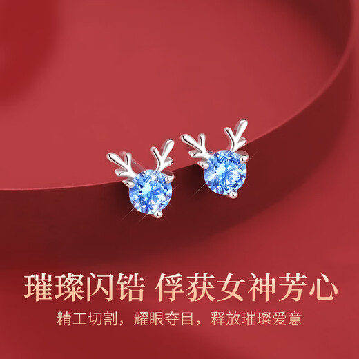 Lao Fengxiang's weekly earrings for girls, sterling silver weekly earrings, high-end birthday gifts for girlfriends and wives during festivals, high-end Zhou lover earrings, Bakura Sufa