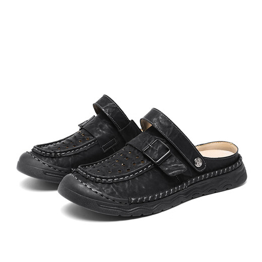 凉鞋男潮户外运动外穿包头休闲鞋拖鞋2025新款秋冬透气男士沙滩鞋 灰色 【超纤皮A673】 48