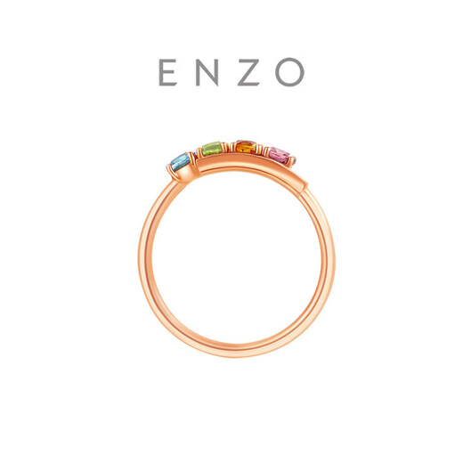 Chow Tai Fook ENZO Rainbow Series 18K Gold Colorful Gemstone Diamond Ring Women’s No. 11