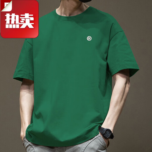 凡客流芳潮流美式短袖T恤男夏季纯.棉圆领百搭休闲2025新款潮牌宽松港风T 白色-1365短袖 L 【建议130-145斤】