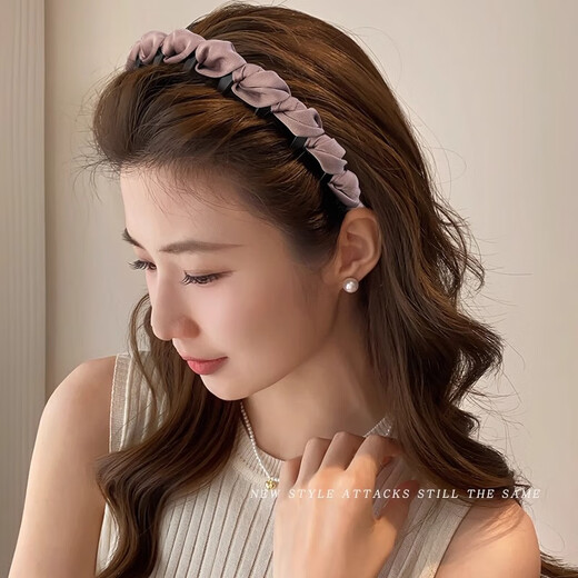 Bai Shilin high-ceiling headband for women 2025 new high-end daily wear face wash headband special hairband pressure hairpin hair bundle coffee color