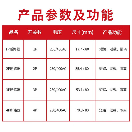 Delixi Electric Air Switch Circuit Breaker Household Air Switch DZ47s 2P C 32A