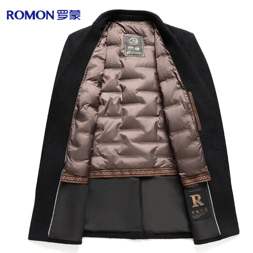 
Romon [with cashmere] wool woolen coat for men's mid-length slim fit autumn and winter removable gooseberry jacket