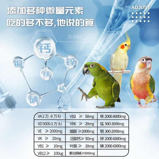 Special premix for Chaoge bird feed, bird feed nutritional powder, amino acid feathers, beautiful and bright hair hair aid powder, Chaoge bird premix 500g/barrel