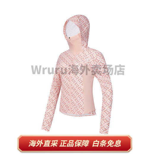 FILA official women's knitted hooded jacket 2024 summer new golf sports full print top full print - ZA S 160/80A