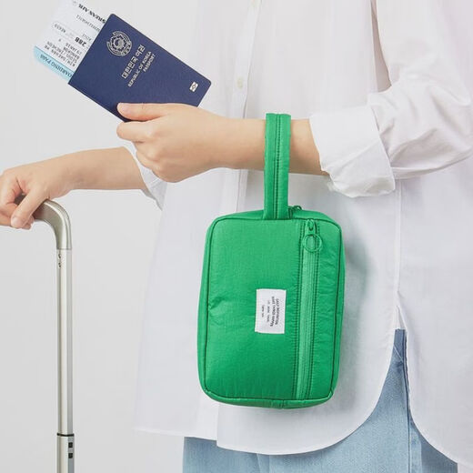 韩国antennashop简约全家旅行护照包便携现金零钱证件卡片收纳包 奶油色