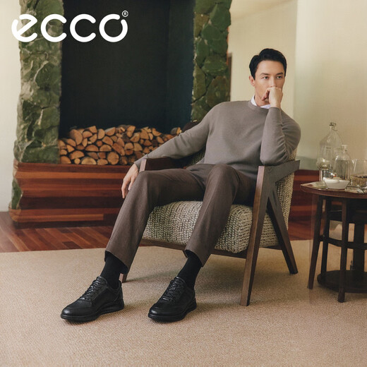 ECCO* business casual shoes men's casual leather shoes comfortable leather formal shoes men's shoes wedding shoes Yashi 207124 black 20712401001 41