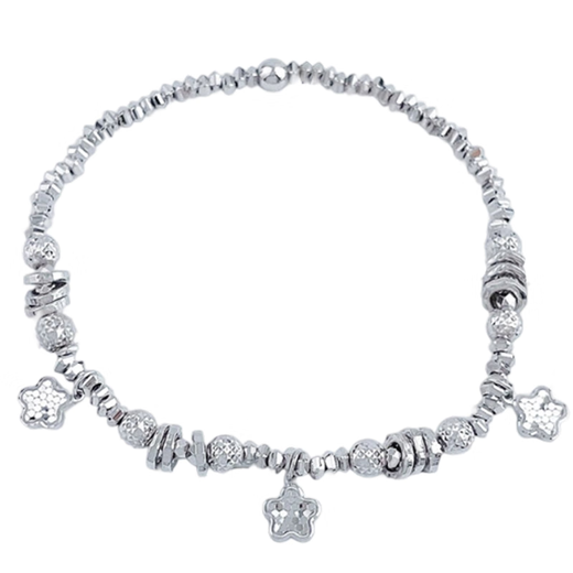 Laofu Gold pt950 platinum fish scale lucky five-petal flower tassel wrapped bracelet adjustable women's birthday gift for girlfriend, about 11.6g