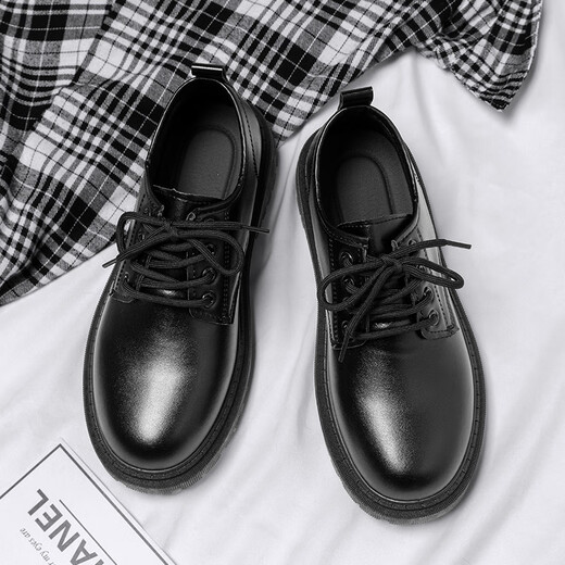 Woodpecker Leather Shoes Men's New Men's Shoes Business Casual Leather Shoes Men's Work Commuting Formal Shoes Work Black Shoes Men Black 42