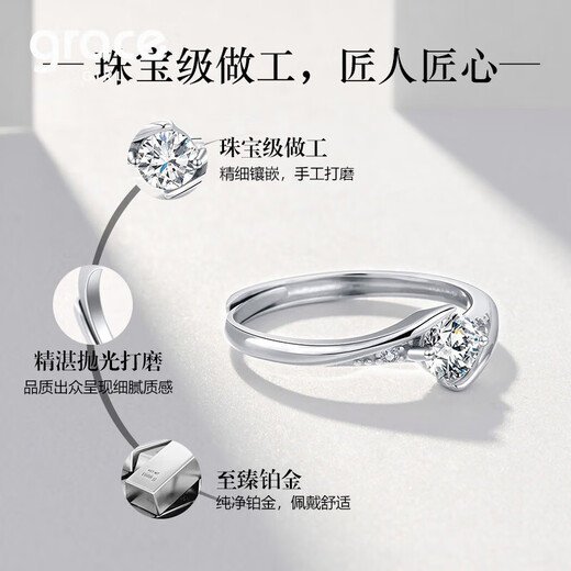 Grace GirlPT950 platinum ring moissanite ring for women looking to order a wedding anniversary Valentine's Day gift for girlfriend and wife 50 points platinum moissanite ring for women