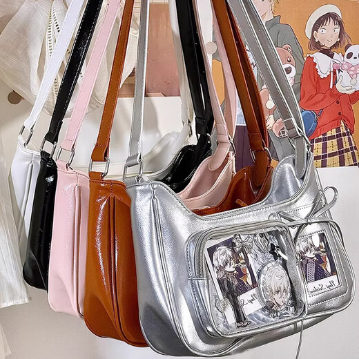 韫舜痛包小众设计感小食量单肩斜挎女包 小食量单肩斜挎痛包【银色】 30*20*10cm