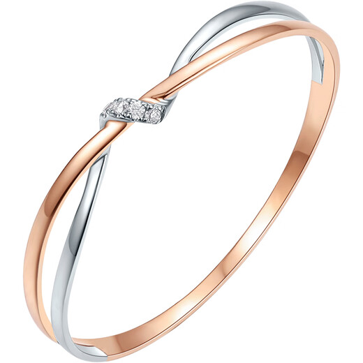 Saturday blessing two-color 18K gold diamond ring color gold intertwined diamond ring birthday gift W0120968 No. 13