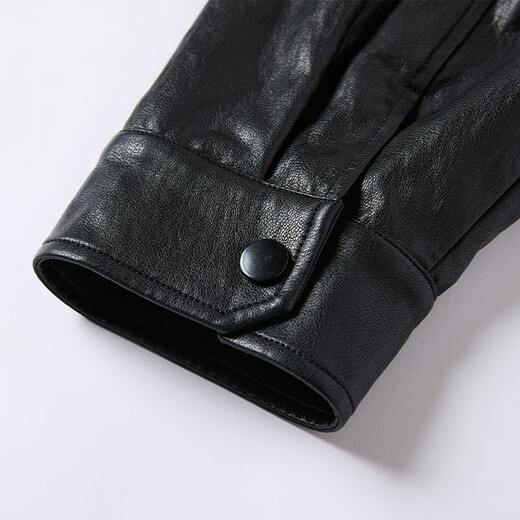 Xiangying cool style black leather jacket for women 2026 spring new style high-end western style pu motorcycle short jacket black M 160/84A/95-110Jin Jin is equal to 0.5 kg