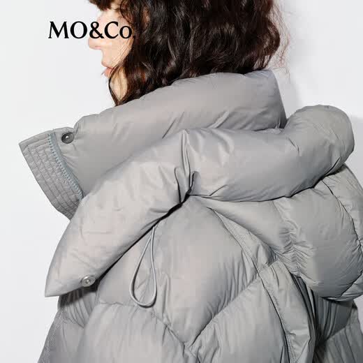 MO&Co. Puff down jacket new winter product with 90% down content, removable hood, light and warm