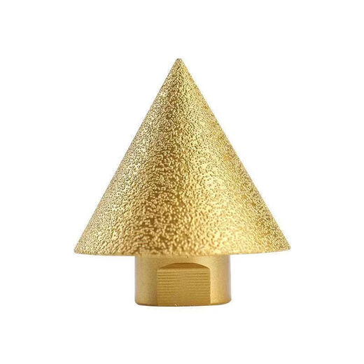 Brazed diamond chamfer tip cone chamfer bevel porcelain stone edge reaming drill bit cone chamfer reaming 38mm gold M10 chamfer 1 piece