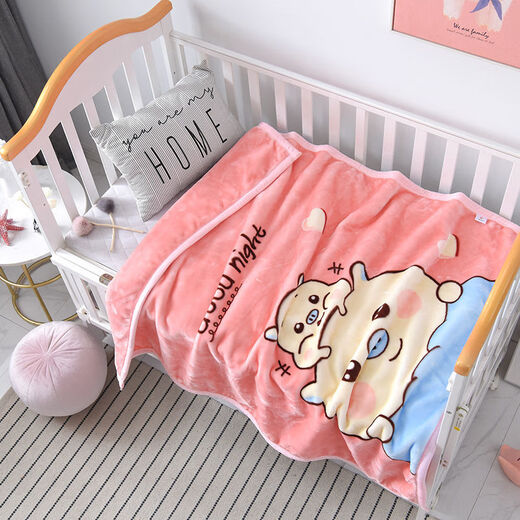 Ye Yu Kindergarten Quilt Baby Blanket Baby Cover Blanket Windproof Blanket Double-layer Double-sided Velvet Thickened Warm Autumn and Winter Blanket Large Bottle Powder 100x120 1.3Jin Jin equals 0.5kg Simple packaging for personal use