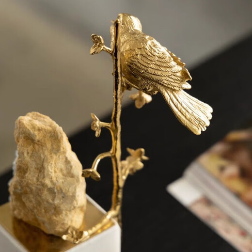 Rinoart Crystal Brass <Little Fairy> Feng Shui Sculpture Natural Marble Entrance Study Desktop Decoration <Little Fairy>