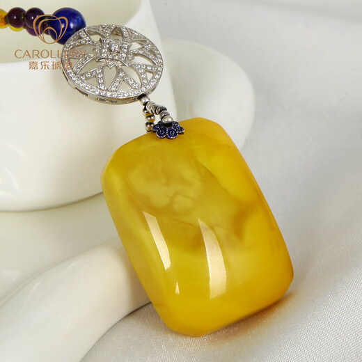 Jiale amber beeswax pendant for men and women square card safe and sound card pendant amber with shape pendant orphan birthday gift