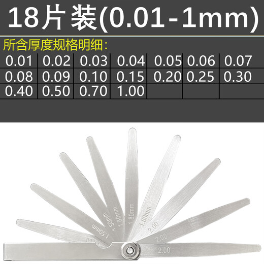 塞尺不锈钢刻度高精度套装0.01/5.0mm厚薄规间隙气门测量 YF1047