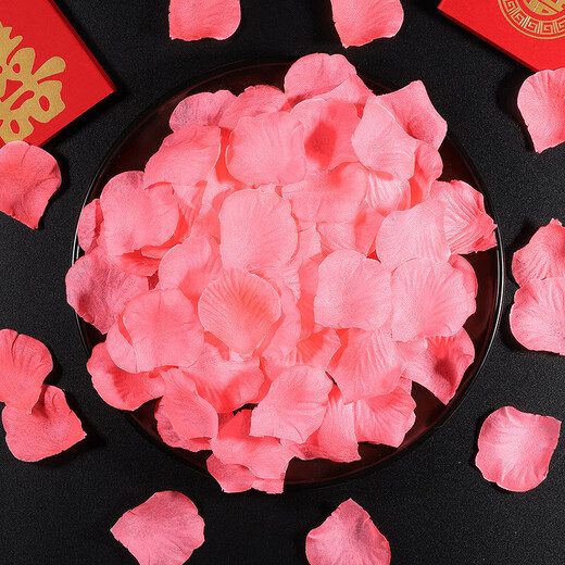 Simulated fake rose petals proposal arrangement wedding room decoration wedding red pink romantic wedding hand sprinkled flowers white (100 pieces)