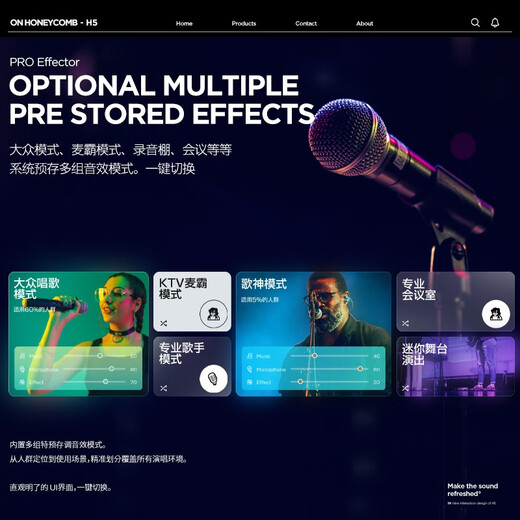 ON HONEYCOMB H5 pre-effector professional karaoke reverberator KTV microphone anti-howling Bluetooth digital audio processor equalizer H5 (Silver Label) + M5 (Silver Label) Domestic 220V