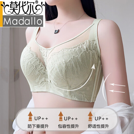 Modal Adjustable Bandeau Bra to Shrink Secondary Breasts and Prevent Sagging Large Size Bra Large Breast Show Small Breast Full Cup Thin Bra Summer Black Bra + Panties 75B