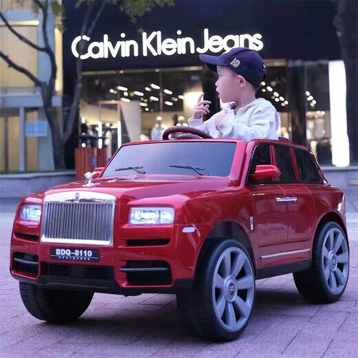 WORK BABY Rolls-Royce Cullinan children's electric car for boys and girls remote control toy car off-road vehicle can sit adult gift black remote control swing soft seat bluetooth