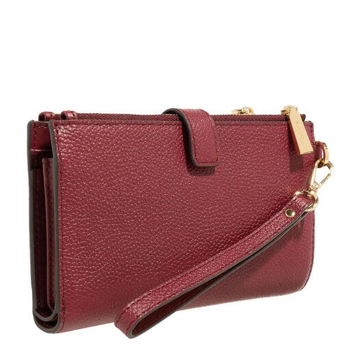 MICHAEL KORSMK red leather suede women's clutch three-compartment metal buckle casual wallet gift for girlfriend Rot