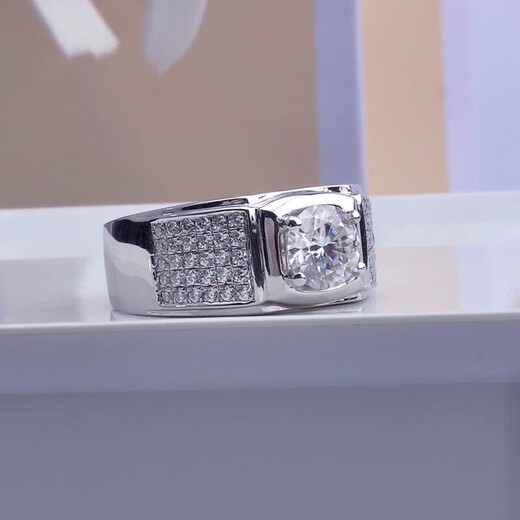 DR moissanite men's wedding ring pt950 platinum men's ring inlaid niche couple ring closed diamond ring wedding ring men's ceremony closed size 16 to 25