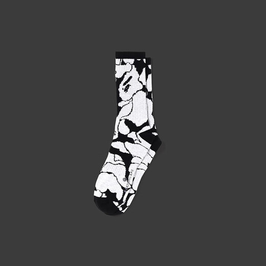 BAPE accessories reflective camouflage pattern jacquard mid-calf socks 184006K black BKX L one size