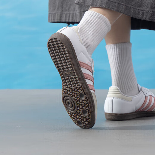 阿迪达斯（adidas）休闲鞋女鞋2025年秋季新款三叶草运动鞋samba德训鞋低帮板鞋 JI2677白/奇迹紫粉/汉玉白 20 36 (2MM)
